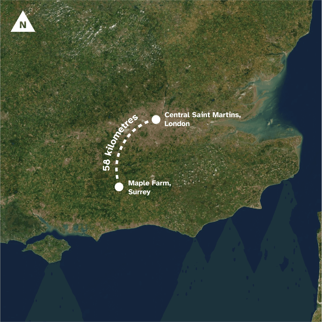 Project location in relation to Central Saint Martins, where I was studying
during the creation of this film.