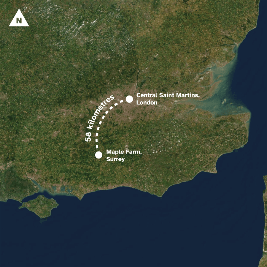 Project location in relation to Central Saint Martins, where I was studying
during the creation of this film.