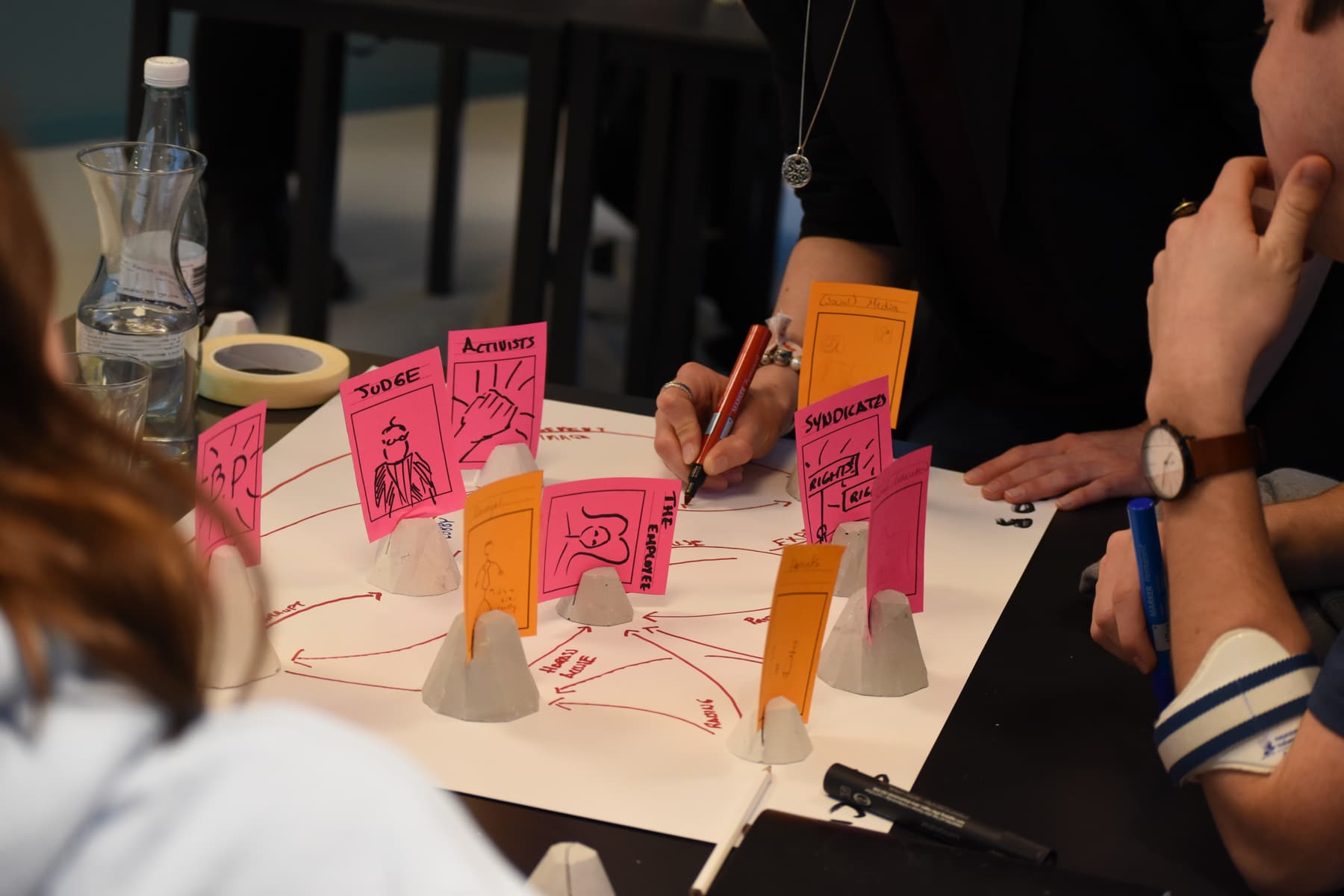 Participants map the characters involved in their
story.
