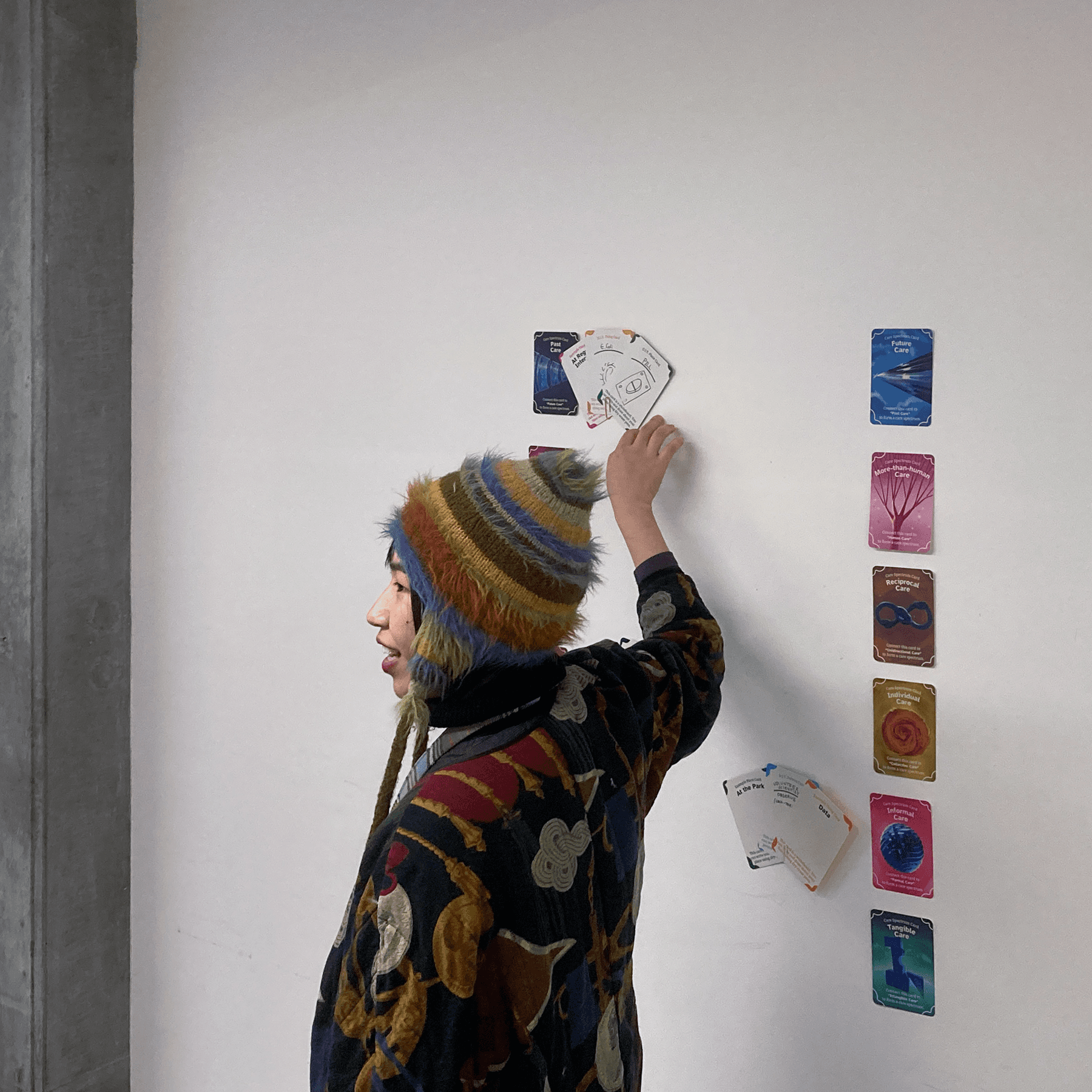 A participant places their care constellation in relation to the six care
spectra.