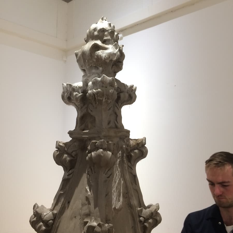 Fruiting Body's finial covered in mycellium strands at the end of the
three-week exhibition.