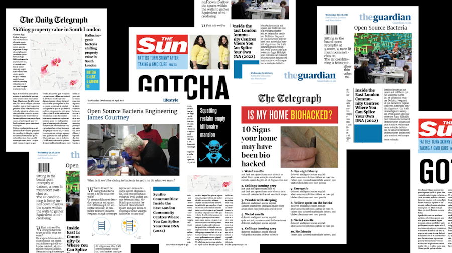 A collection of fictional news stories depicting bioanarchy in the
UK.